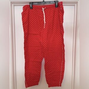 Victoria’s Secret crop joggers size XLarge- red with white micro polka dots